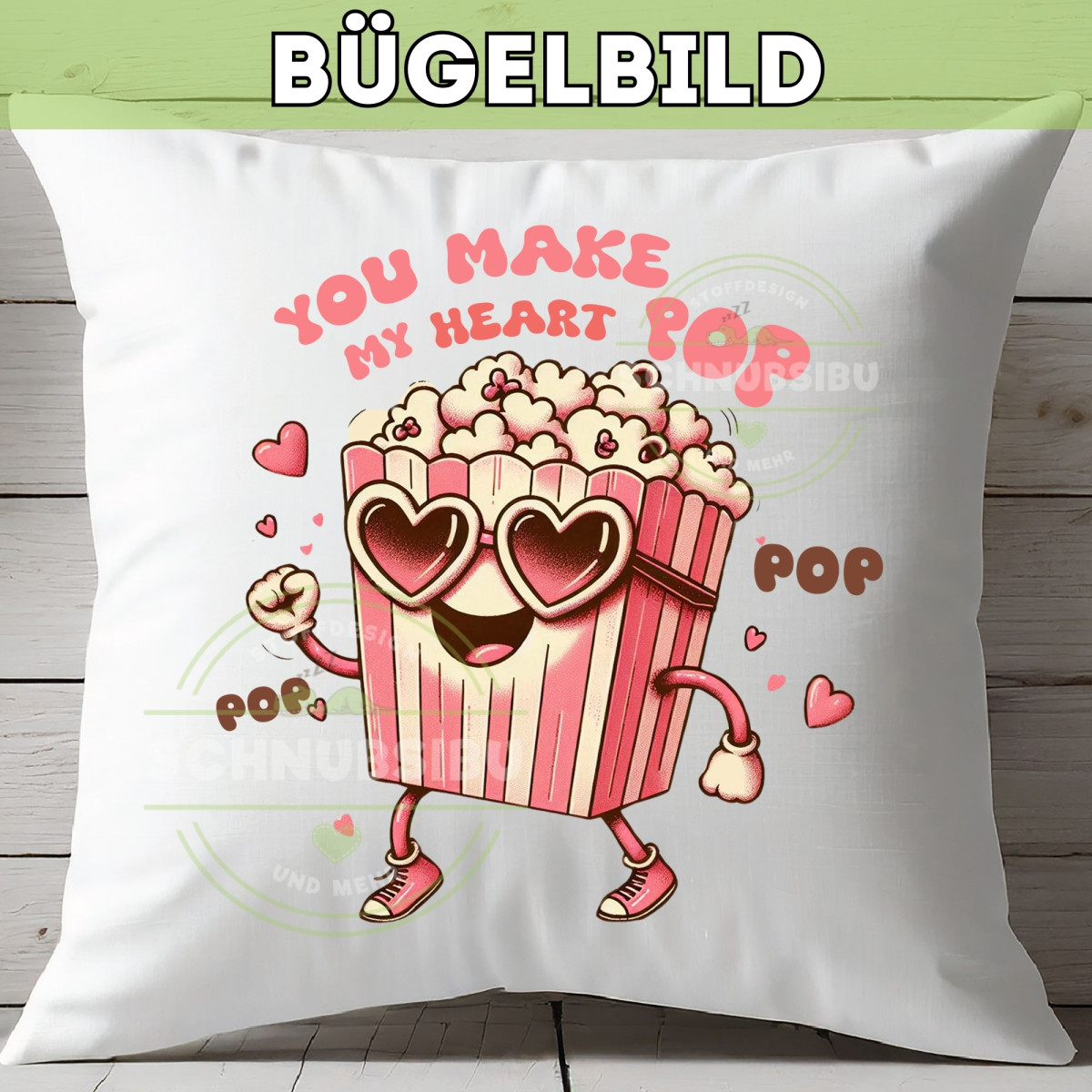 Bügelbild Popcorn